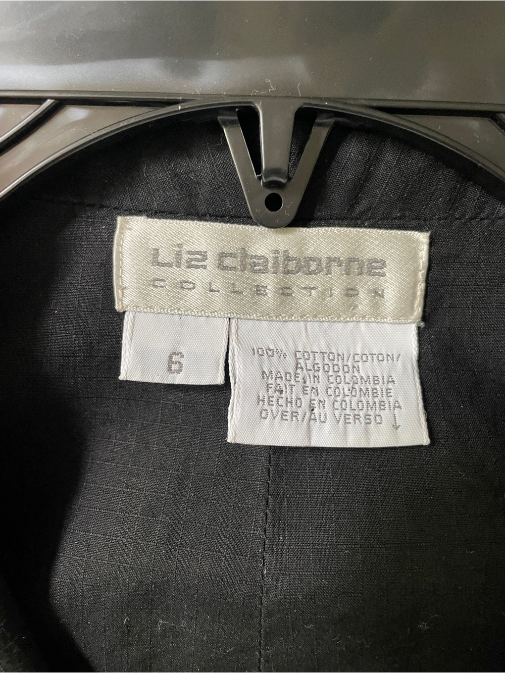 VTG Liz Claiborne Collection black cotton maxi button front sleeveless dress 6 - Picture 5 of 5